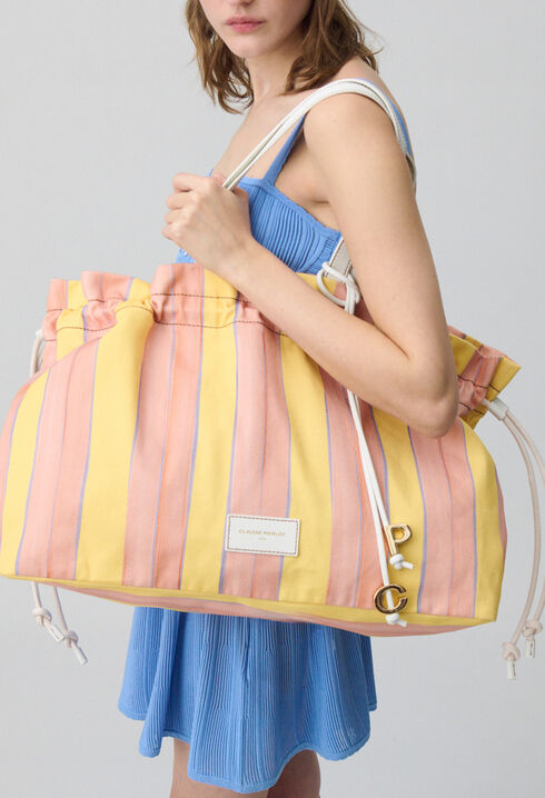 Large Striped Tote Bag