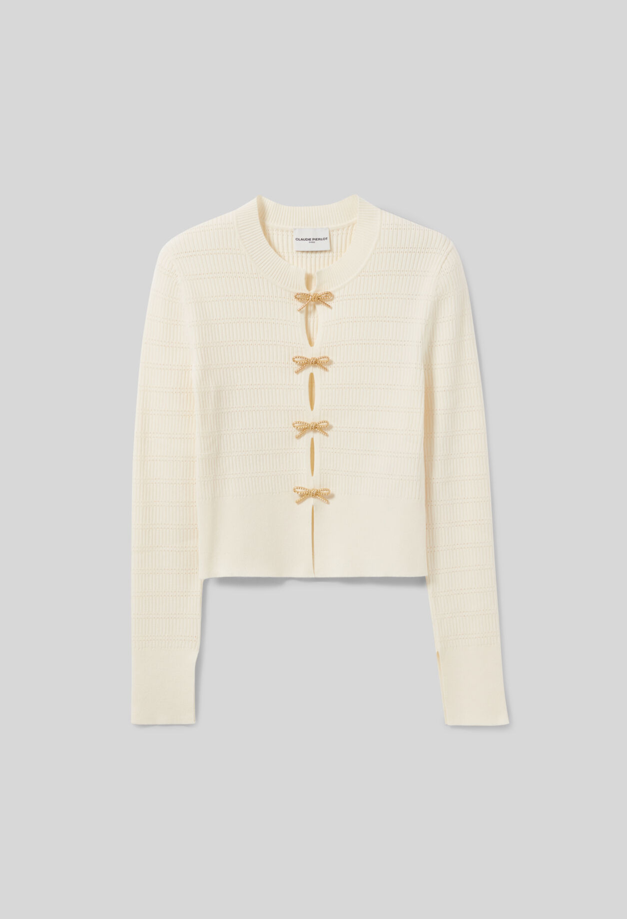Thin knit jumper with bows