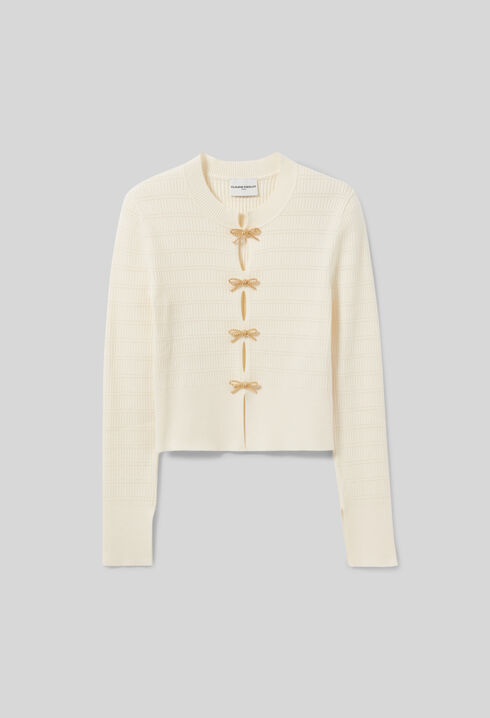 Thin knit jumper with bows