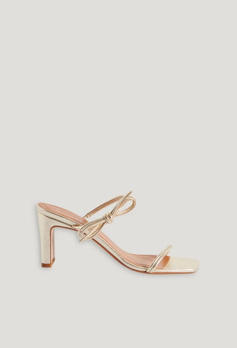 Gold leather sandals