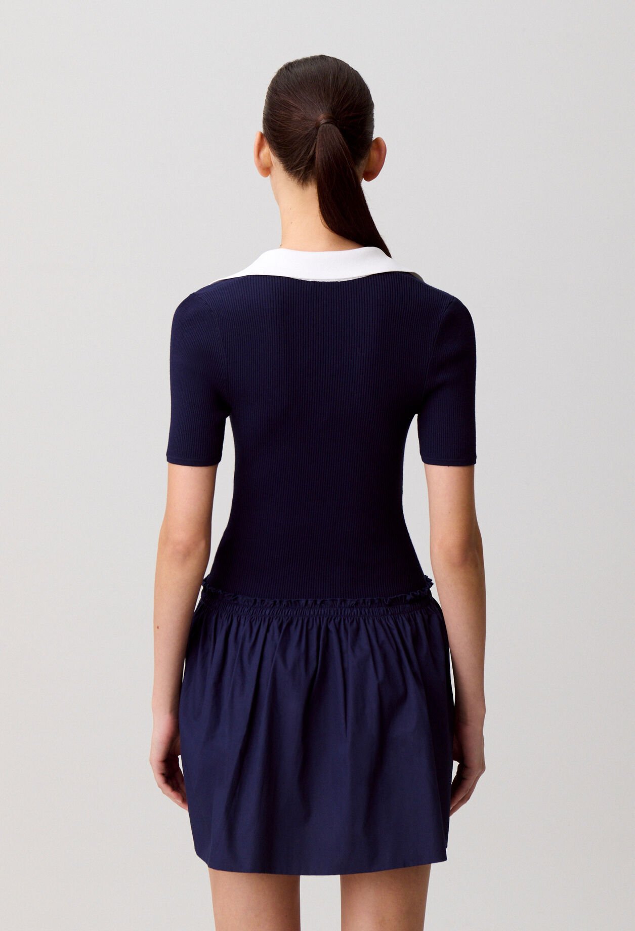 Bi-material knit dress