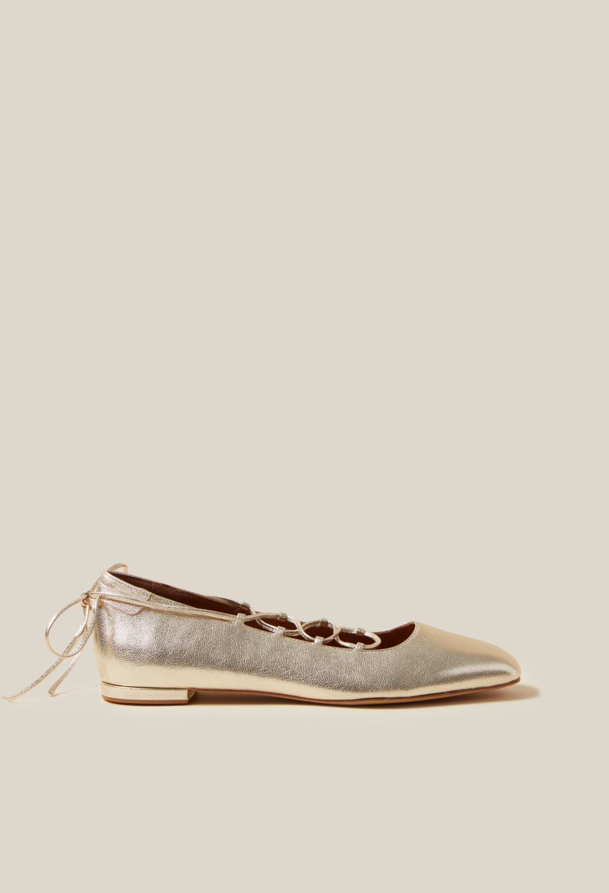 Gold leather ballet pumps for women Claudie Pierlot