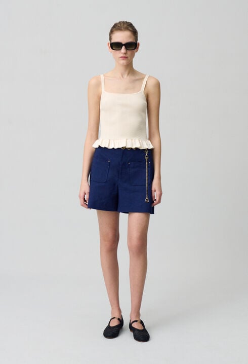 Ruffled satin top