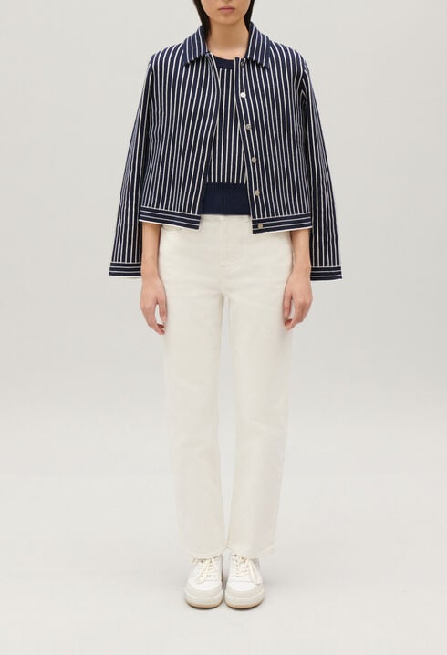 Stripy knit cardigan