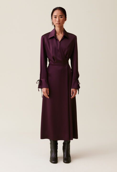 Burgundy crossover maxi dress