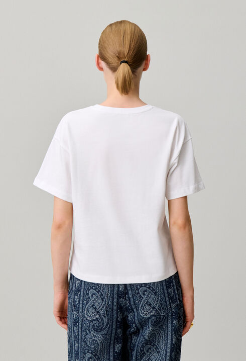 Wide cropped cotton T-shirt