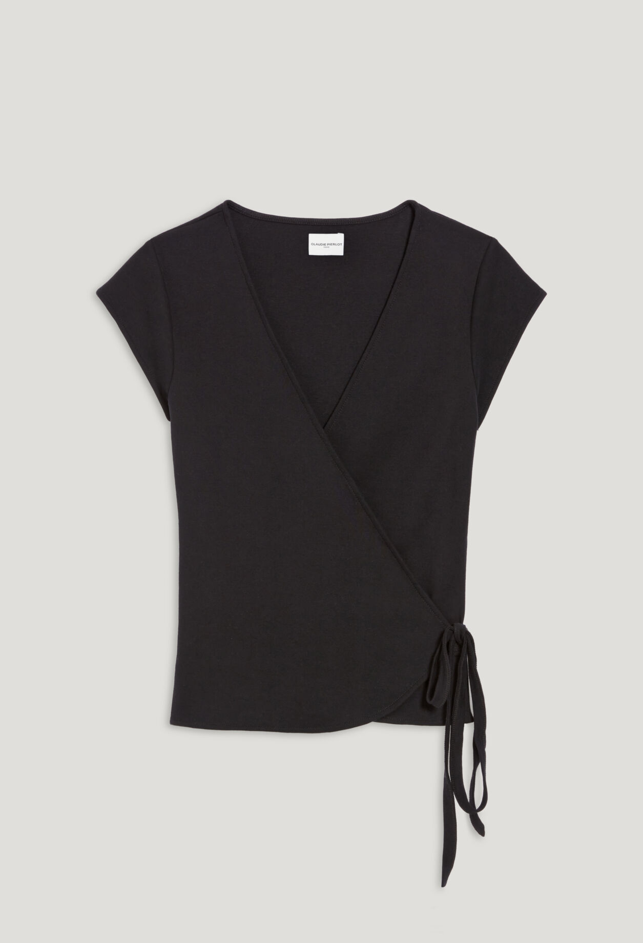 Black wrapover top