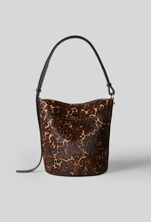Solveig Leopard Bucket Bag