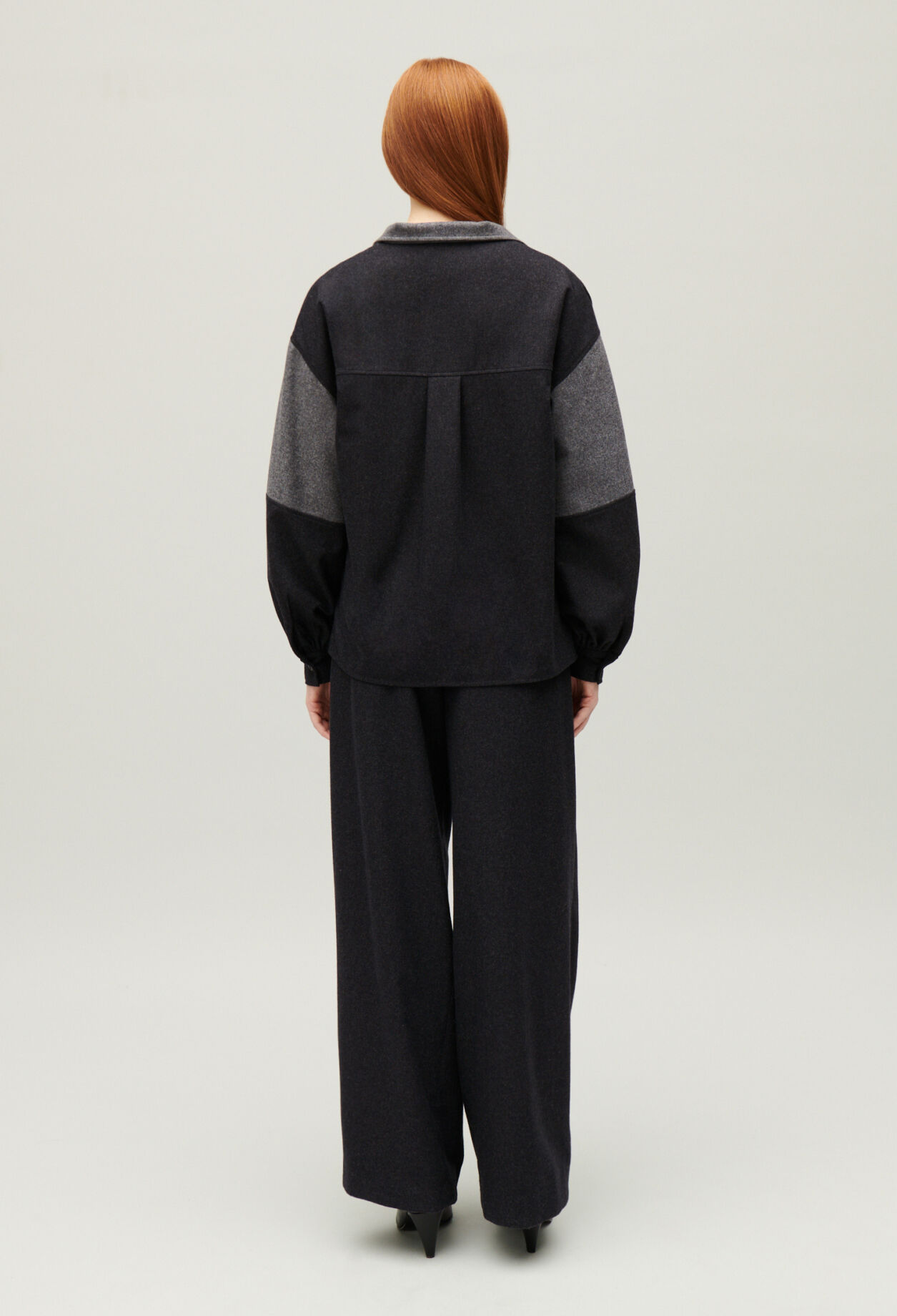 Dark grey loose-fit blouse