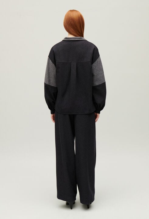 Dark grey loose-fit blouse