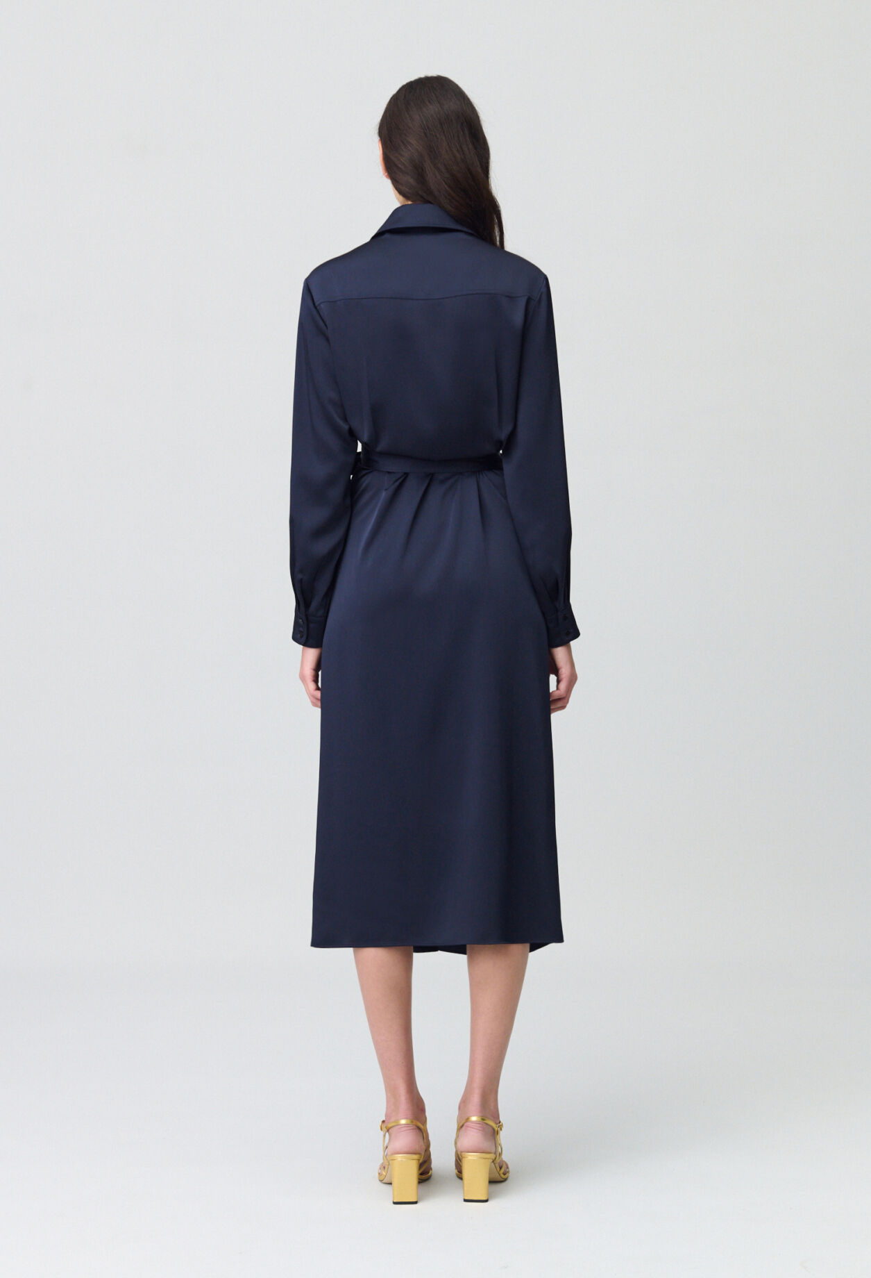 Mid-length Satin Wrap Dress