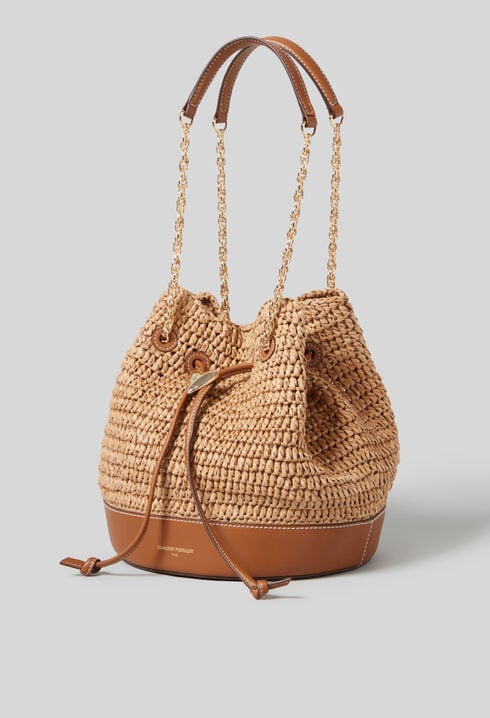 Woven Basket Bucket Bag