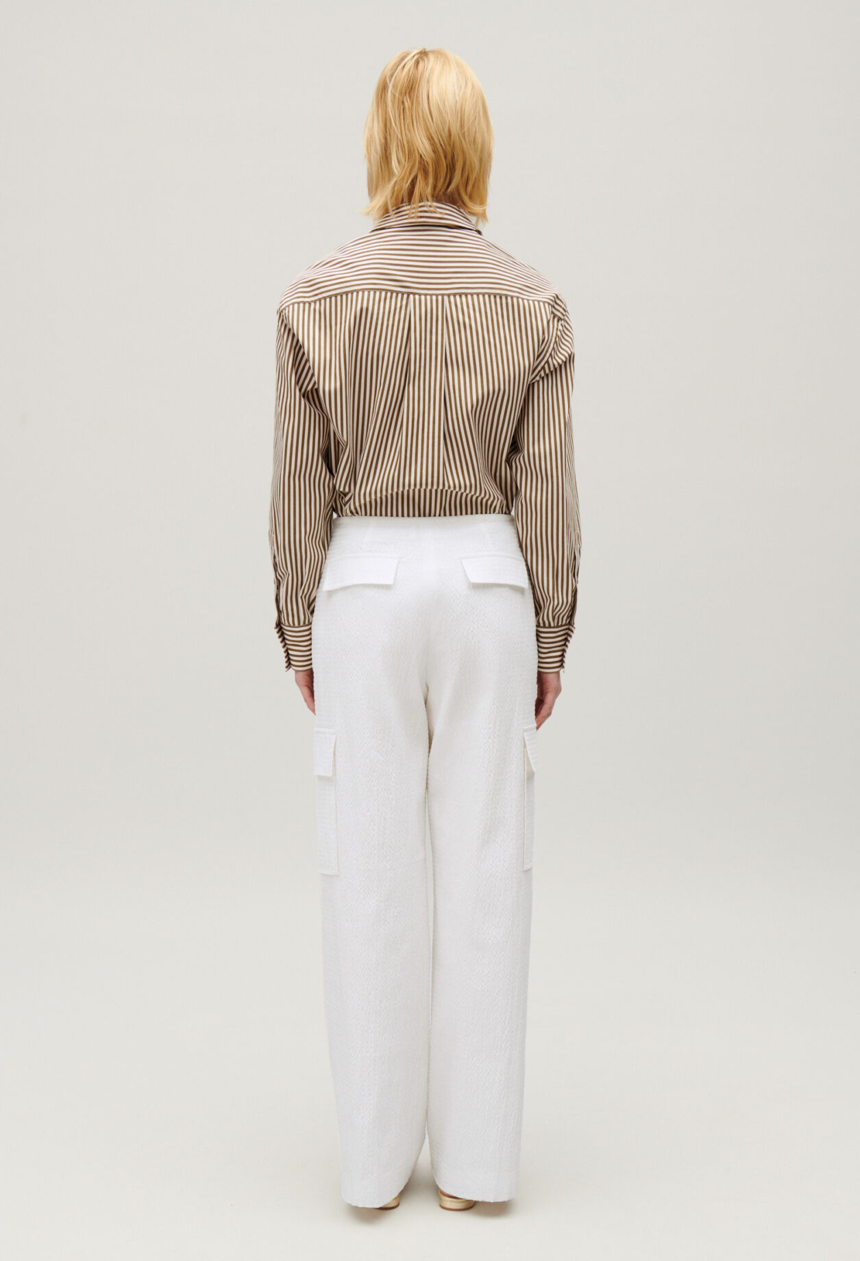 White cargo trousers
