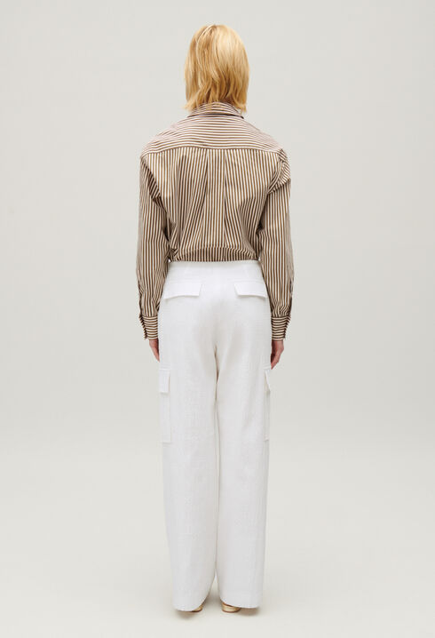 White cargo trousers