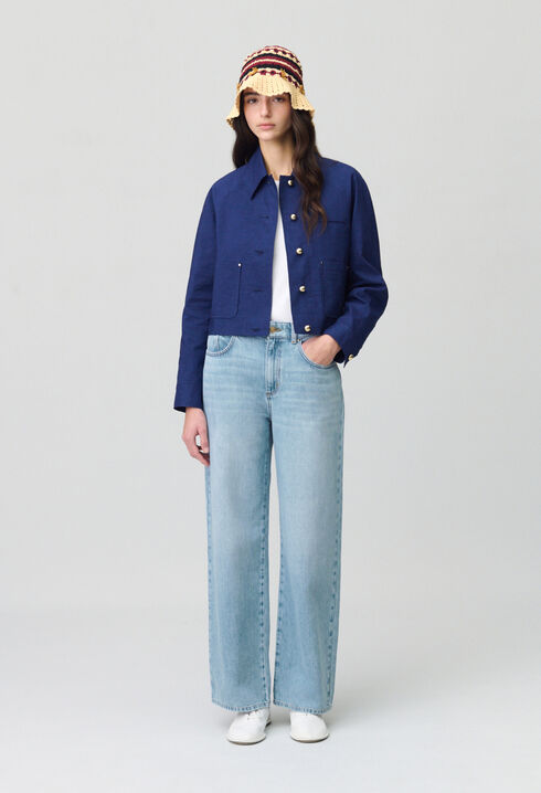 Straight Leg Denim Jeans