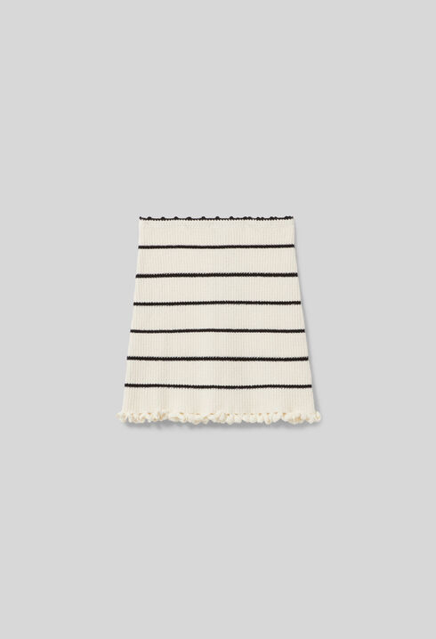 Striped fine knit skirt
