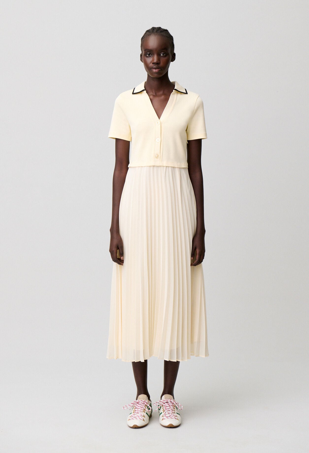 Trompe-l'&oelig;il bi-material dress