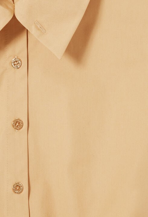 Cropped high neck shirt