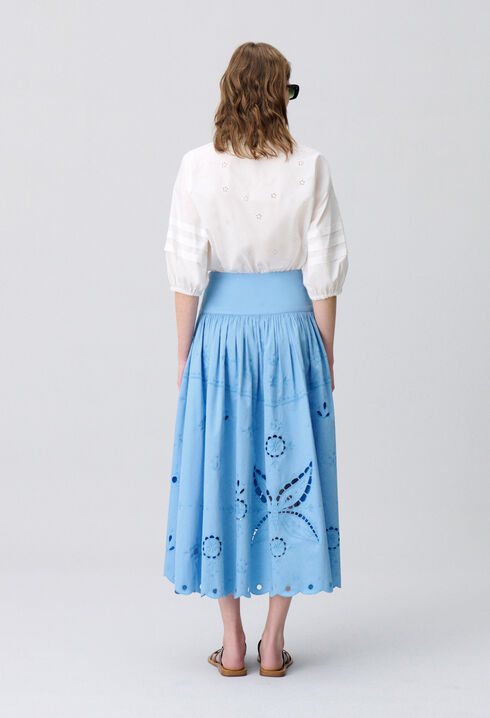 Embroidered Midi Skirt