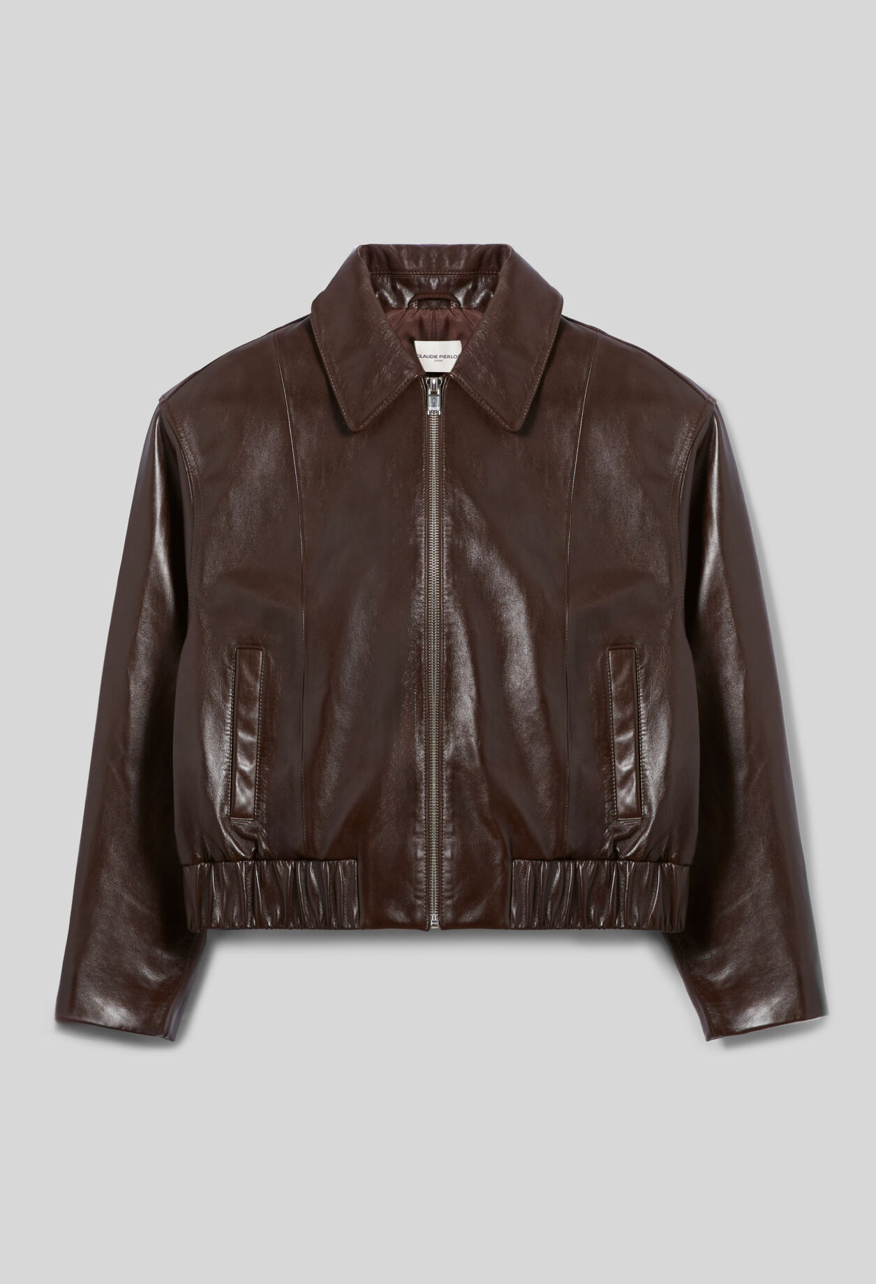 claudie pierlot ハウンドトゥースクロップドジャケット　サイズ36 Casual shiny leather jacket for women | Claudie Pierlot