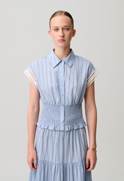 Sleeveless striped shirt