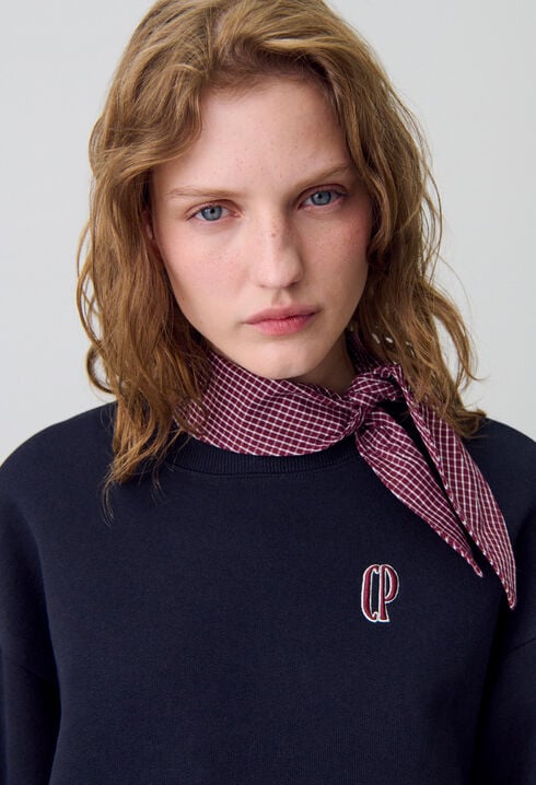 Scarf Collar Sweatshirt