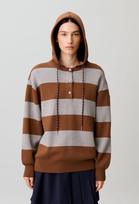 Oversized striped knit jumper