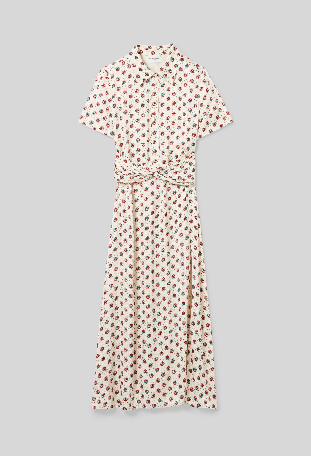 Floral print satin dress