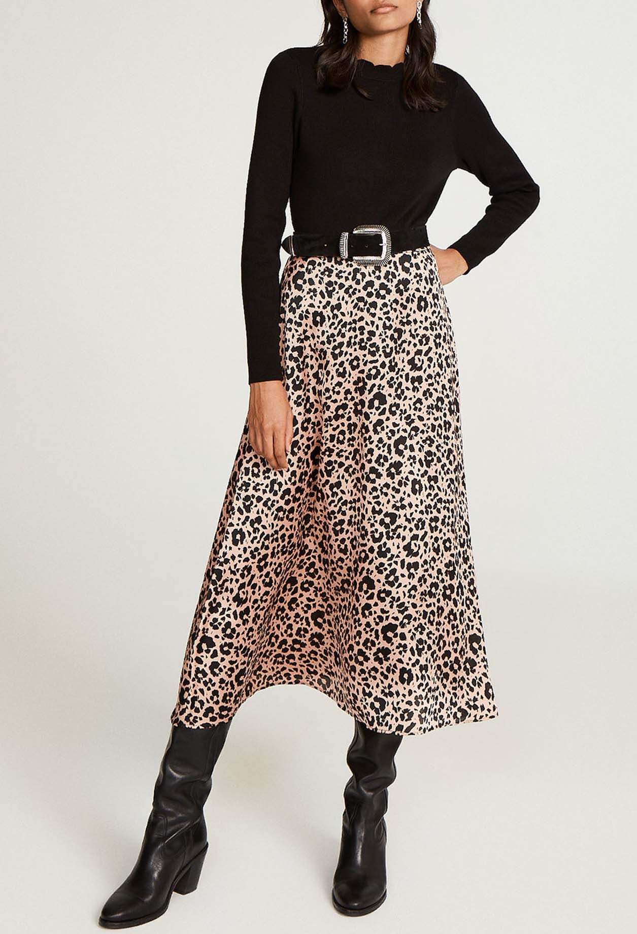 Mid length leopard skirts uk top