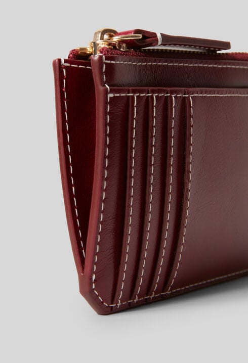 Gold Heart Leather Card Holder