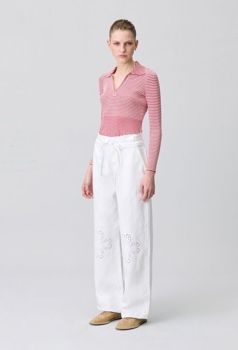 Embroidered baggy jeans