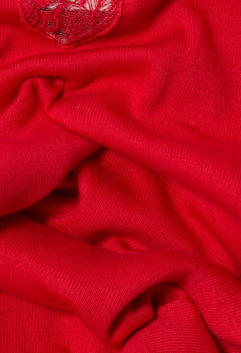 Red Cotton Cami Top with Lace Heart