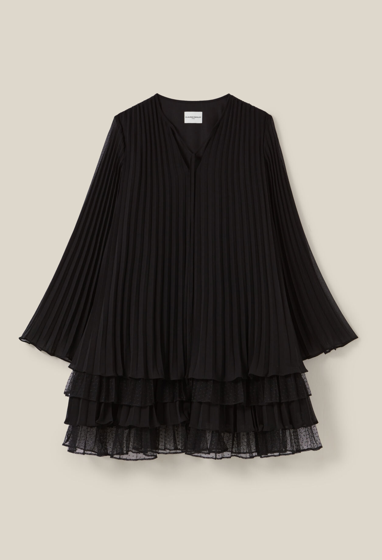 Black ruffled short dress