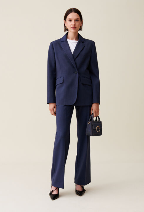Navy double-breasted blazer