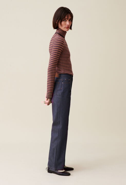 Striped turtleneck jumper