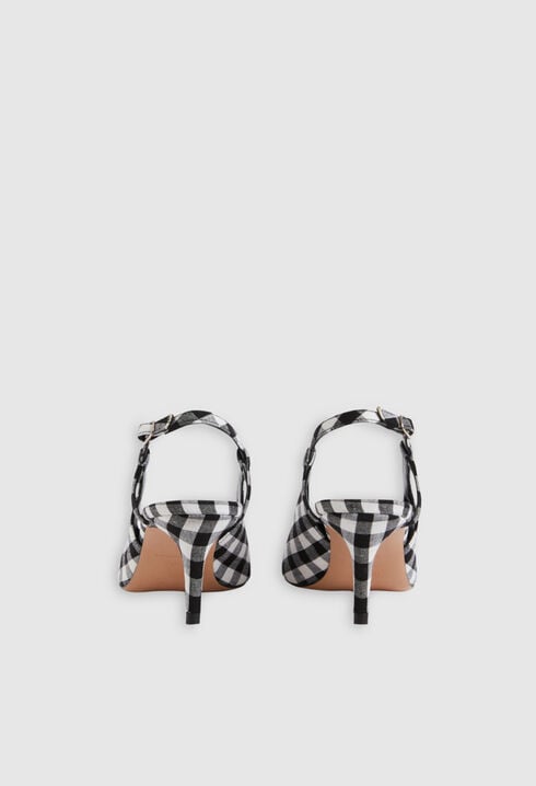 Gingham slingback court shoes