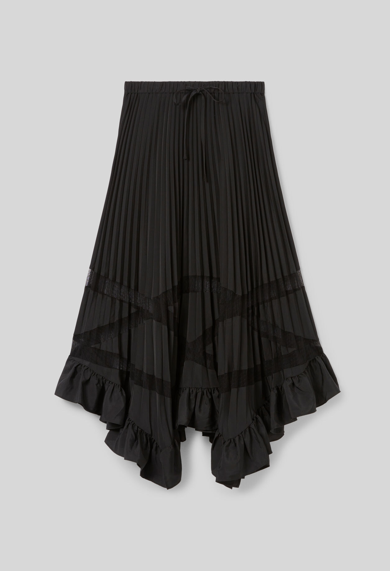 Asymmetrical pleated skirt