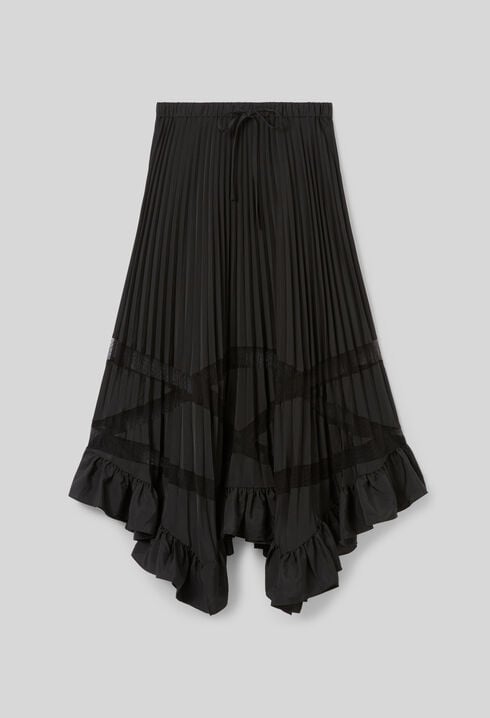 Asymmetrical pleated skirt