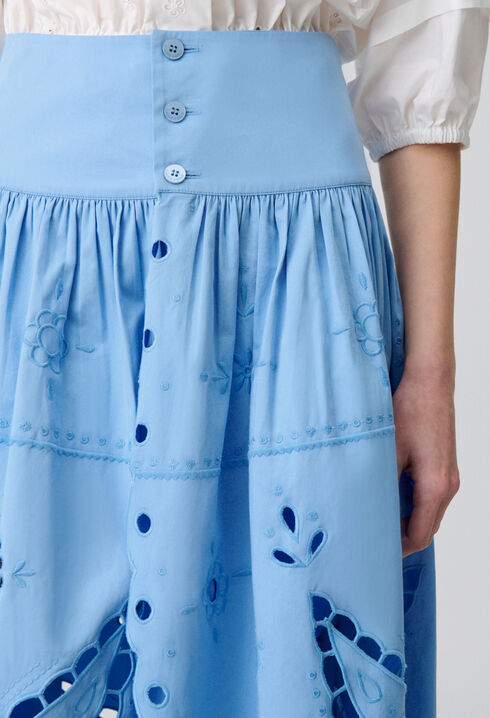 Embroidered Midi Skirt