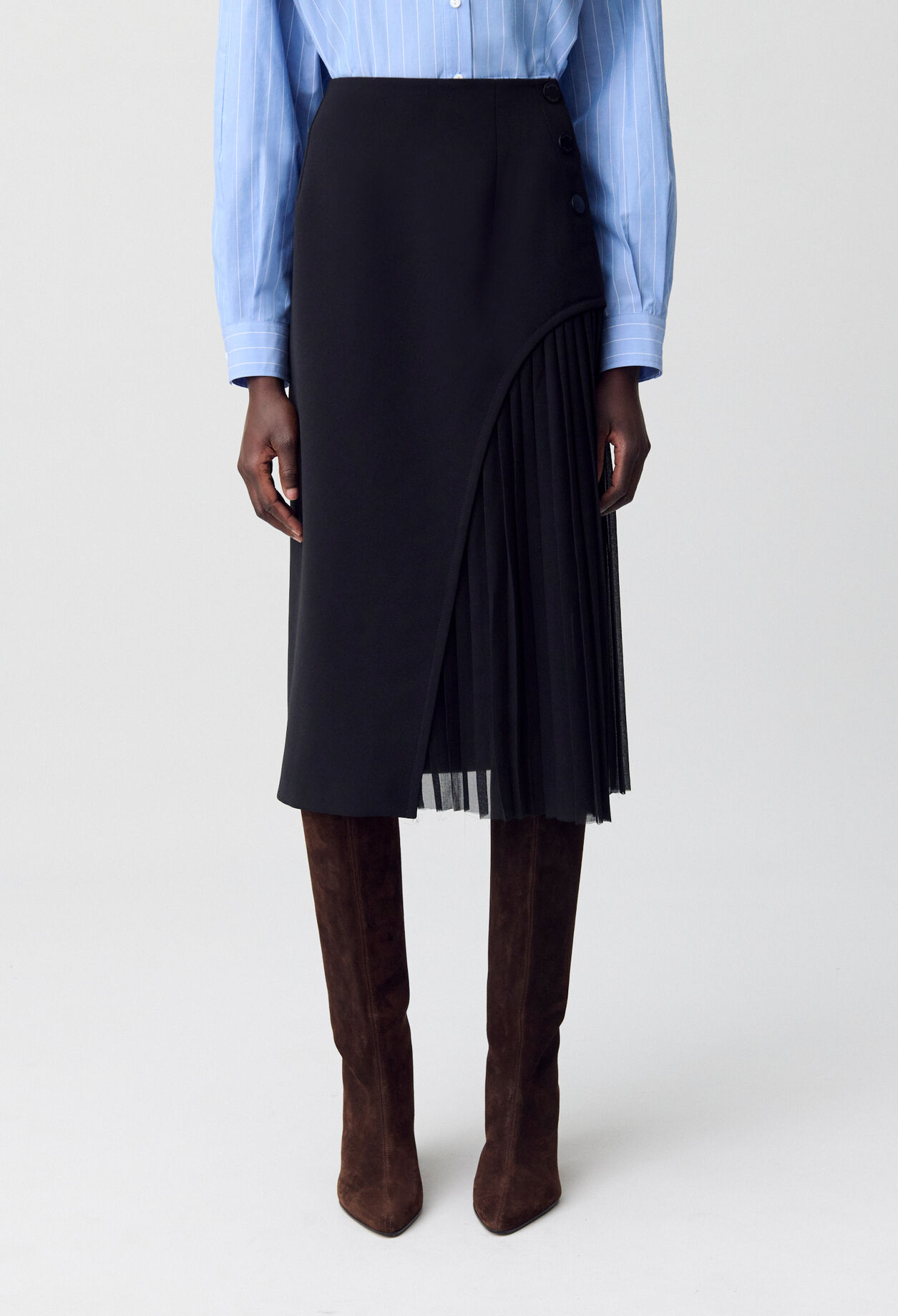 Pleated Midi Skirt