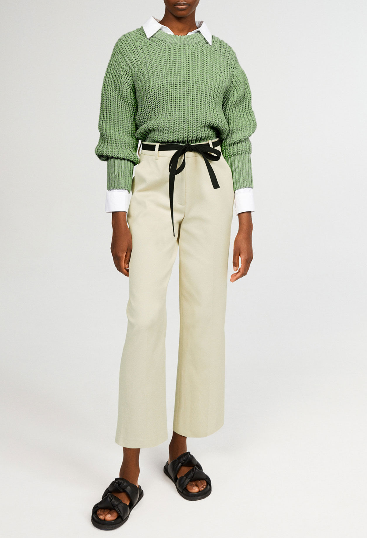 Organic cotton straight-fit trousers