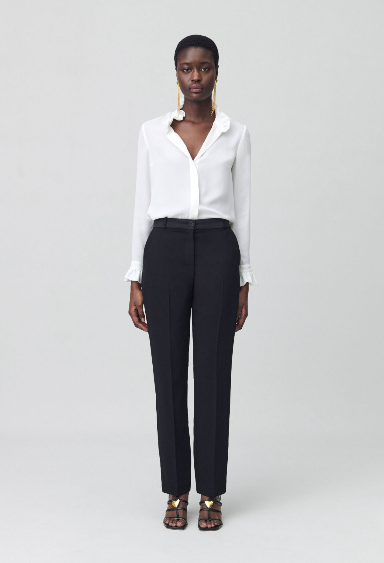Cigarette-cut Tailored Trousers