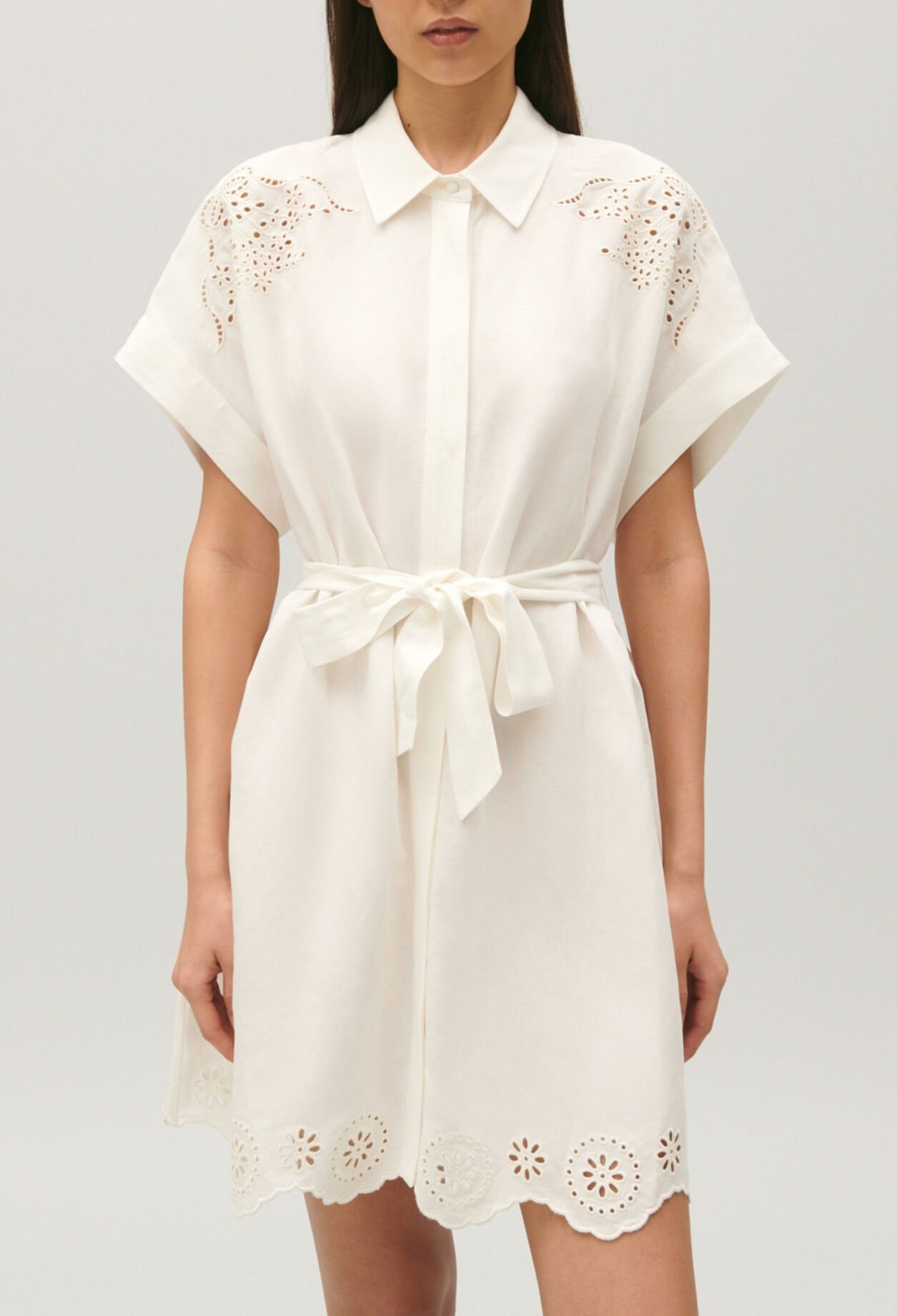 Broderie anglaise short shirt dress
