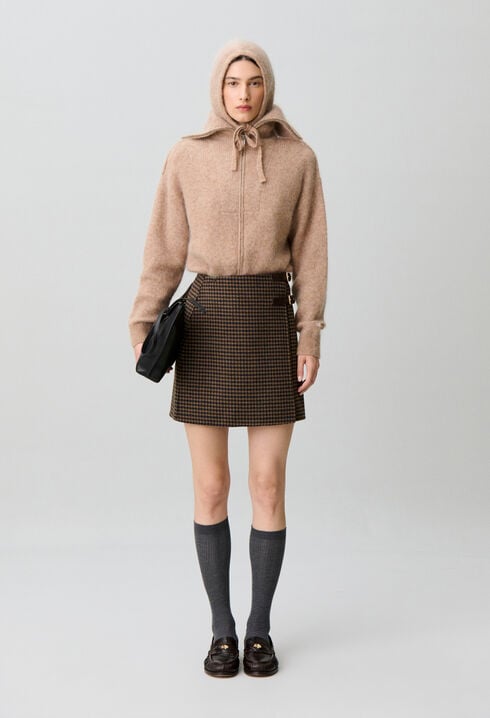 Checked wrap skirt