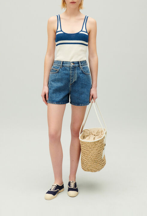 Cream knitted vest top