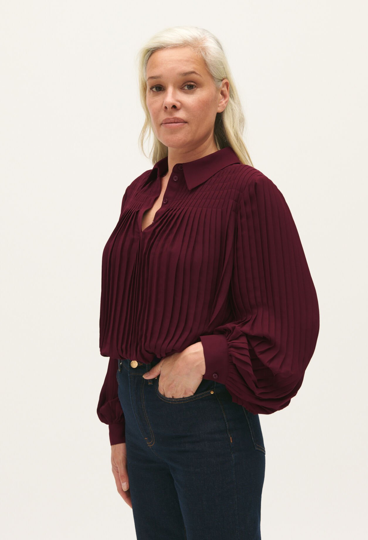 Pleated blouse