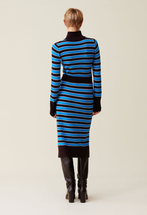 Striped knit sailor skirt