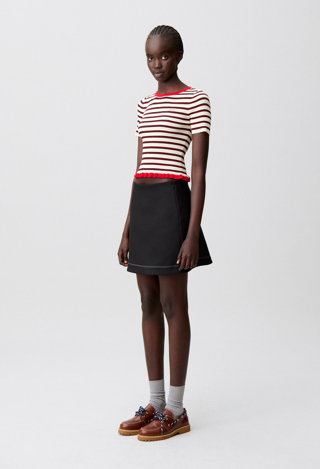 Tricolour striped T-shirt