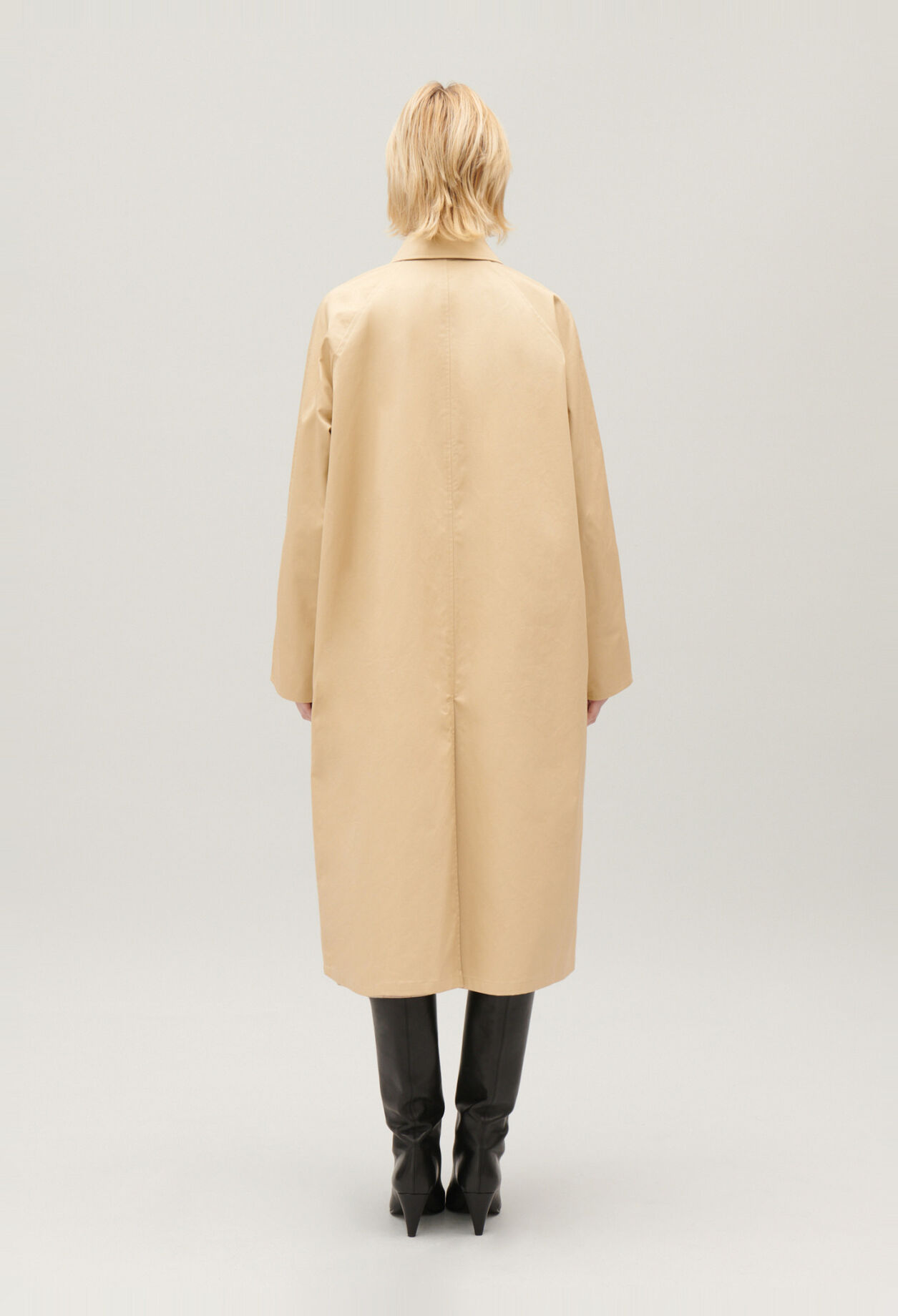 Beige reversible mid-length coat
