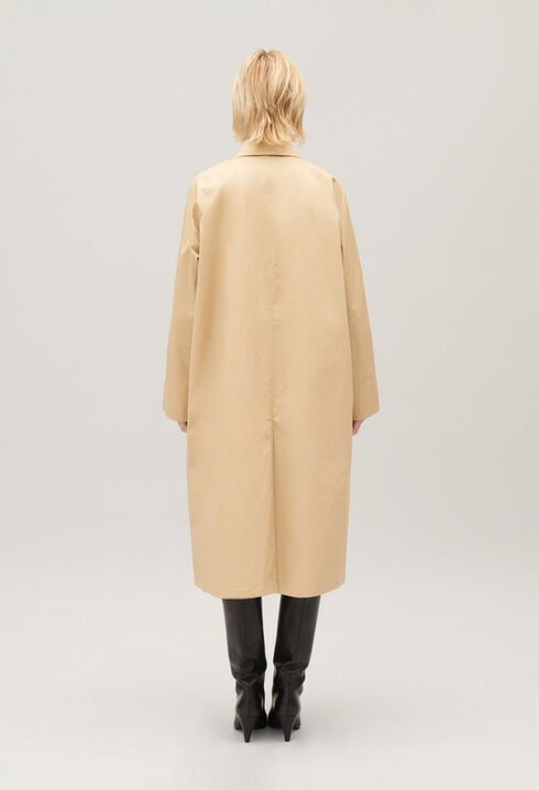Beige reversible mid-length coat